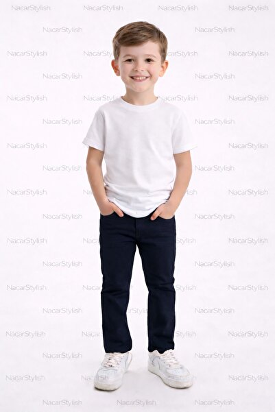 Nacar Erkek Çocuk 23 Nisan Gösteri Bel Ayarlı Keten Kot Karışımlı Comfort Pan...