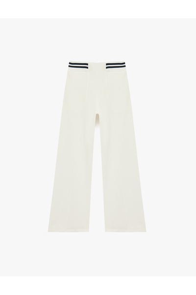 Koton Βαμβακερό πλεκτό παντελόνι φόρμας με μακριά φαρδιά μπατζάκια