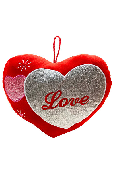 Party Magic Valentine Glitter Heart Cushion 30x24cm – Sparkly 'Love' Pillow f...