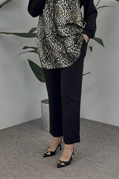 Armine Beli Lastikli Pantolon - Siyah