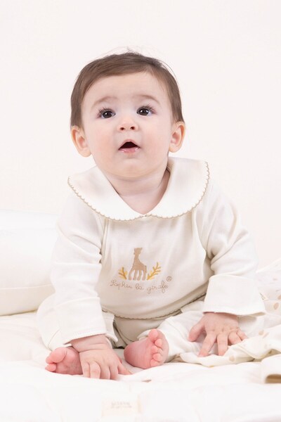 Little Gusto Sophie la girafe Organik Pamuk Bebe Yakalı Tulum