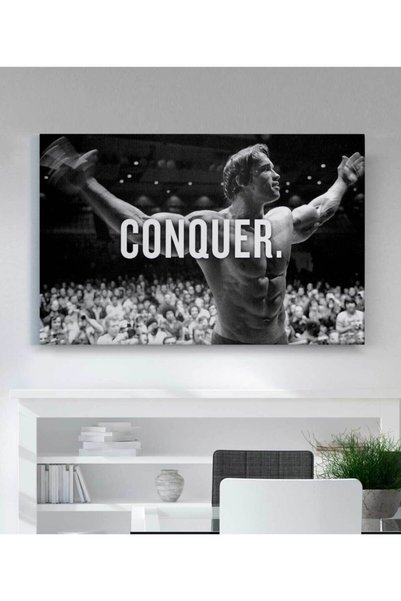 gurbaart Arnold Schwarzenegger Vücut Geliştirme Motivasyon Dijital Baskı Yata...