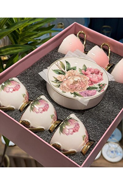 Paçi Garden Porcelain Coffee Cup Set for 6 People