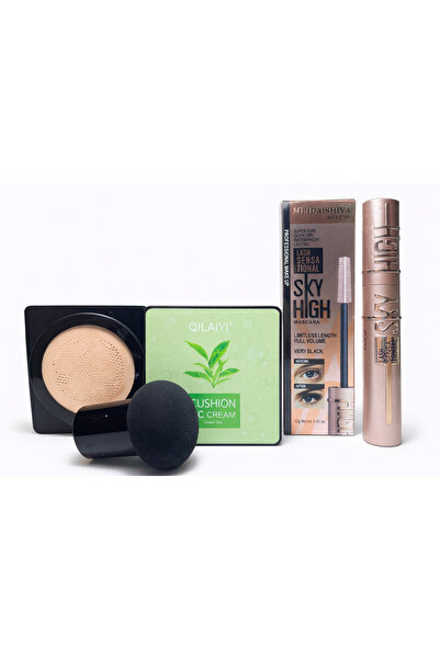 QILAIYI Makeup Set – BB Cushion Green Tea + MEIDASHIYA Sky High Mascara + App...