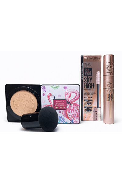QILAIYI Makeup Set – BB Cushion Collagen & Vitamin C + MEIDASHIYA Sky High Ma...