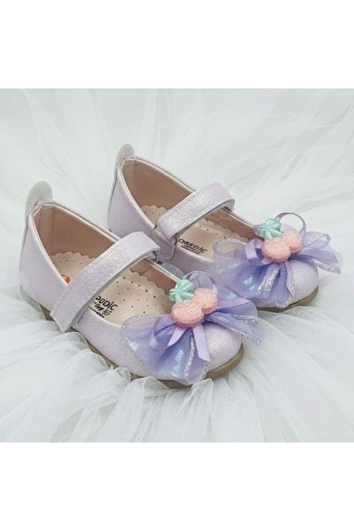 Guppy Kids Balerini cu talpă ortopedică cu detaliu de fundă de cireș străluci...