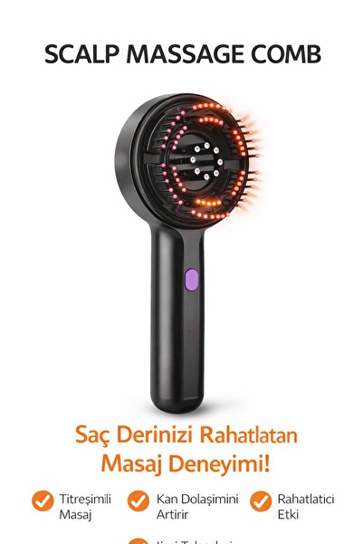 LEERFEI ŞARJLI MASAJ TARAĞI KAFA DERİSİ SAÇ BAKIM VE MASAJ TARAĞI BAKIM YAĞI ...