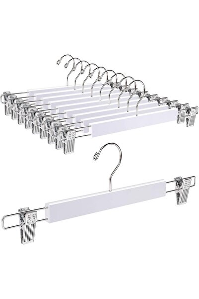 Generic علاقات تنانير، علاقات ملابس بلاستيكية للسراويل مزودة بمشبكين قابلين ل...