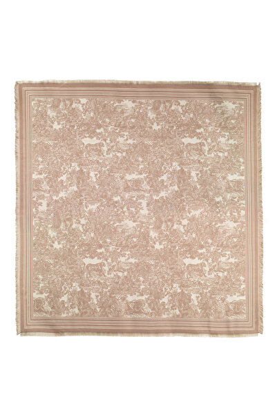 CASHMERE AND SİLK MAWLANA (120×120) شال حرير مودال مربع مزدوج مطبوع