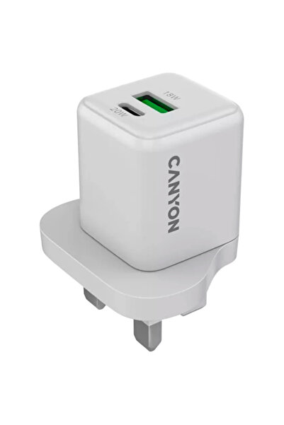Other CANYON CU20AC GaN 20W 1xPD 1xQC UK Wall Charger White
