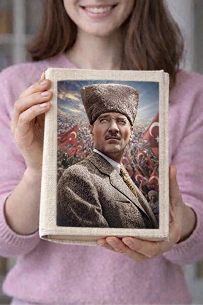 Şımartan Ataturk Patterned Cloth Book Cover – Artistic Printed Fabric Book Co...
