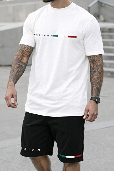 PAVRO Unisex Oversize Shorts Set Top and Bottom Two-Piece Comfortable Mexican...