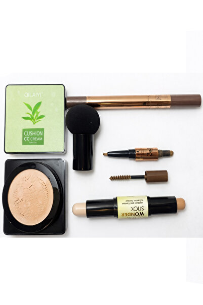 QILAIYI Makeup Set – BB Cushion CC Cream + USHAS Eyebrow Palette + Wonder Sti...