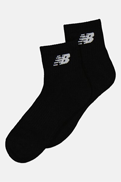New Balance Men 2 Pairs Brand Logo Quarter Socks, Black