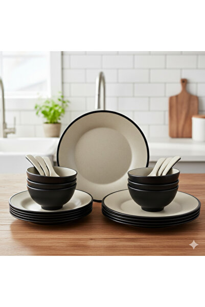 casa rosa 24-piece dinnerware set made of high-quality, microwave-safe melamine