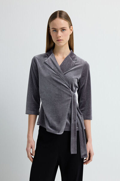 Love My Body Kadife Anvelop Bluz