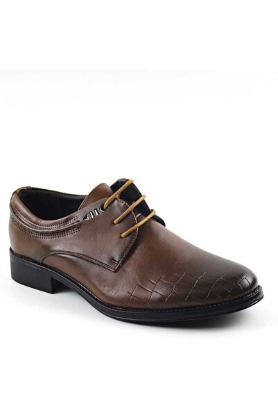 mm Elegant men's shoes, made of eco-leather A1850-2-BROWN