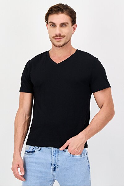 Frye Men 4 Pieces Crew Neck Brand Logo Short Sleeve T-Shirt, Black