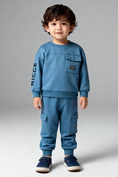 Nicce Toddlers Boy 3 Pieces Brand Logo Sweatshirt , T-Shirt And Jogger Pants,...