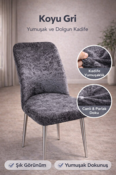 coverbox Kadife büyük Oval Sandalye Kılıfı | Likralı, Yıkanabilir, Streç ve L...