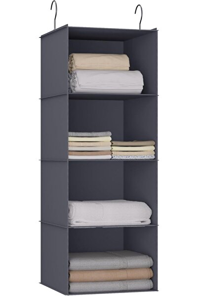 Generic Hanging Closet Organizer, Easy Mount Foldable 4-Shelf Hanging Closet ...
