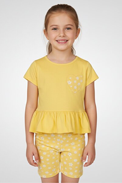 Freestyle Kids Girl 3Pcs Graphic Print T-Shirt And Shorts Set, Multicolor