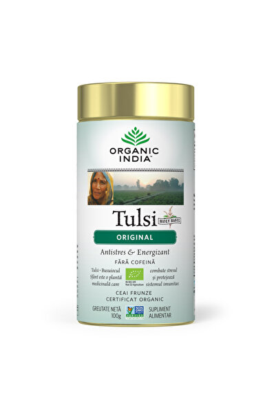 Organic India Ceai Tulsi (Busuioc Sfant) Original Antistres Energizant, cutie...
