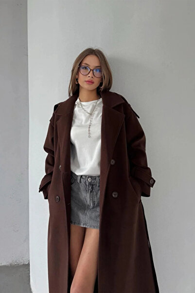 met home Bitter Brown Belted Buttoned New Season Lined Premium Quality Comfor...