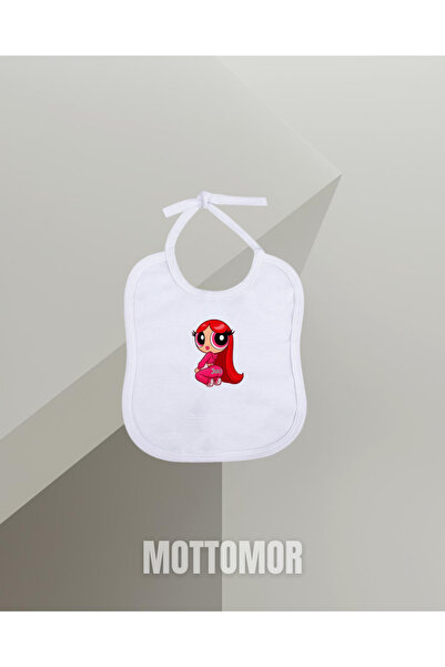 MOTTOMOR Organic Baby Bib Powerpuff Girls Blossom Special Design Food and Dro...
