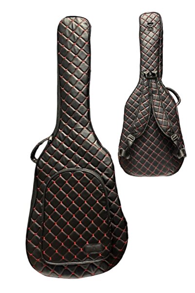 Erga Müzik Classic Guitar Bag-Case-Thick-Gi̇gbag-Red Quilted-Artificial Leather