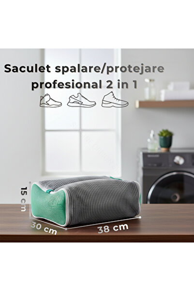 Skyline Orbion Saculet de Spalare Adidasi Profesional, Anti-Soc 360°, Plasa Dubla, 10.000 Micro-Fibra, XXL