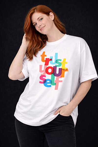 Me&On WEAR تي شيرت مطبوع عليه شعار تحفيزي 100% قطن قصة فضفاضة للجنسين - YesYo...