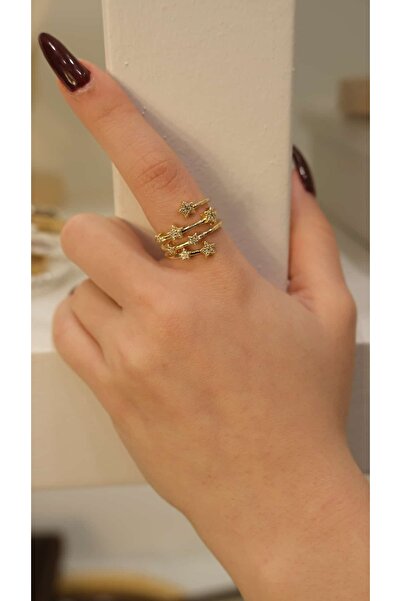 Jerie Yıldız Detay Çoklu Görünüm Ayarlanabilir Yüzük