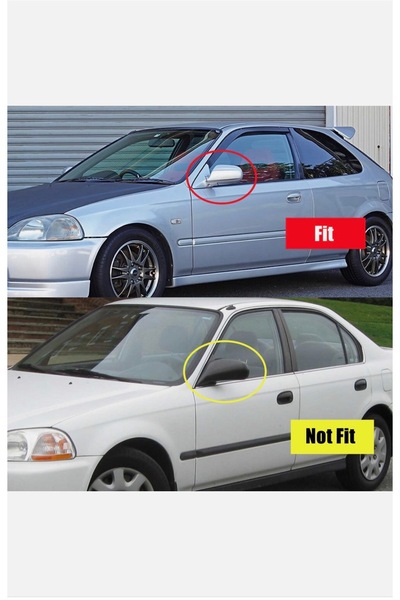 Harphour Honda Civic 1996-2001 Yarasa Ayna Kapağı Pianoblack İthal ABS Plastik A+ Kalite