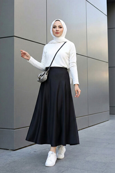 MODAQU Satin Skirt - Black
