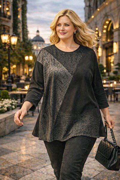 EMZAGİYİM Tunic with Lace and Leather Details