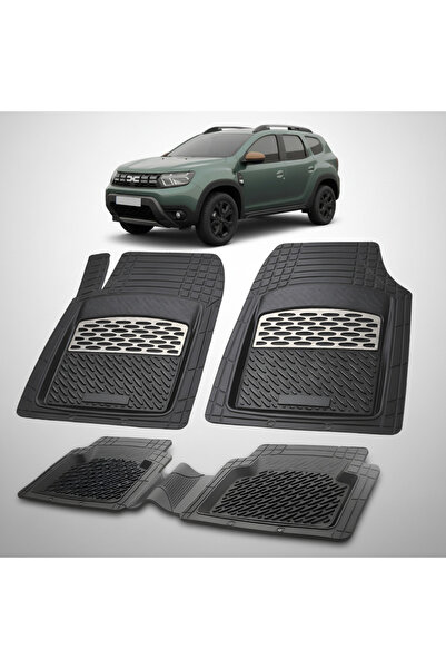 TEAMCAR Covorașe tip tavă compatibile cu Dacia Duster II (2021 – 2024), argintii