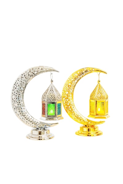 Saudi Arabia Ramadan Crescent Moon and Lantern Stand