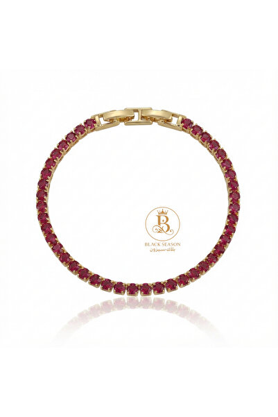 Black Season Tennis bracelet - light red - 6 mm |