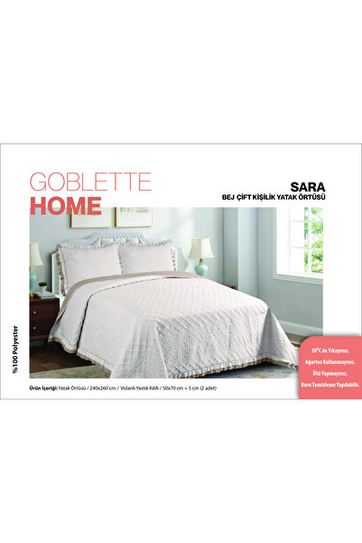 GOBLETTE HOME Lara Luxury 3-Piece Double Bedspread - 240X260 cm
