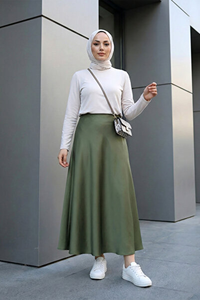 MODAQU Satin Skirt - Khaki