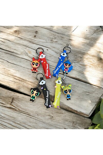 Store Powerpuff Girls 1 Piece Silicone Keychain (1 Piece Is Sent Randomly.)