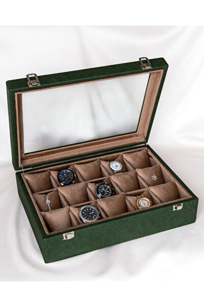 Shansora Design علبة ساعات تتسع لـ 15 ساعة، مغطاة بالجلد الصناعي، إنتاج خاص، ...