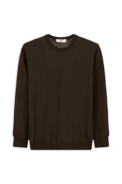 Kiğılı Пуловер с обло деколте и редовна кройка от памучен трикотаж