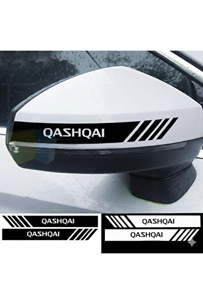 İŞCAN MOTOR Nissan Qashqai Ayna Stickeri Sağ Sol Takım Siyah Qashqai Sticker