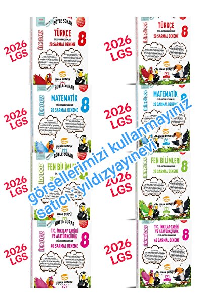 SİNAN KUZUCU YAYINLARI 8.sınıf türkçe-matematik-fen-inkilap ilk doz deneme ve...