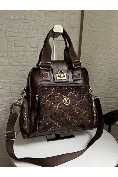 KAREN Kadın Çok Amaçlı Sırt Çantası – Omuz ve El Kullanımlı, Kahverengi