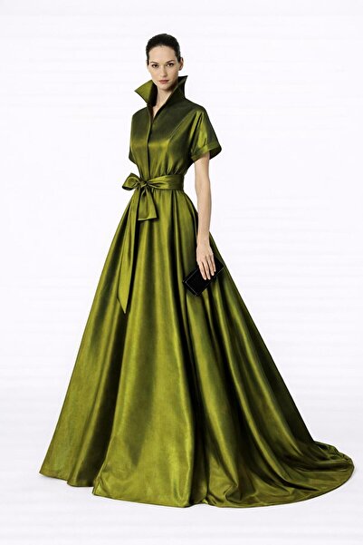 UNTIMELY Short Sleeve & Belted Maxi Taffeta Stylish Shirt Dress