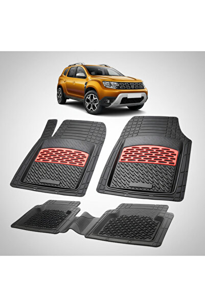 TEAMCAR Covorașe tip tavă compatibile cu Dacia Duster II (2018 – 2021), Roșu