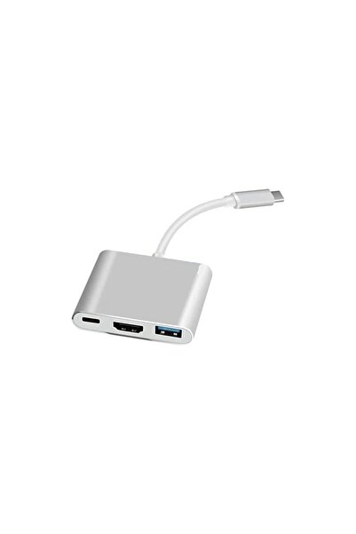 TAPLIN Type-C To Hdtv 3 In 1 Adapter – 4K HDMI + USB 3.0 + Type-C Pd Dönüştür...